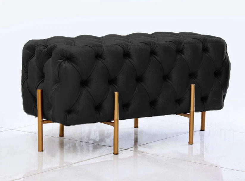 Durable 2 Seater Wooden Ottoman with Luxury Steel Stand | P232