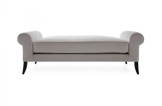 Mushroom Grey Velvet Daybed Ottoman | P170