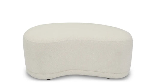 LOAF Kidney-Shaped Ottoman – Snow White Bouclé Elegance | P152