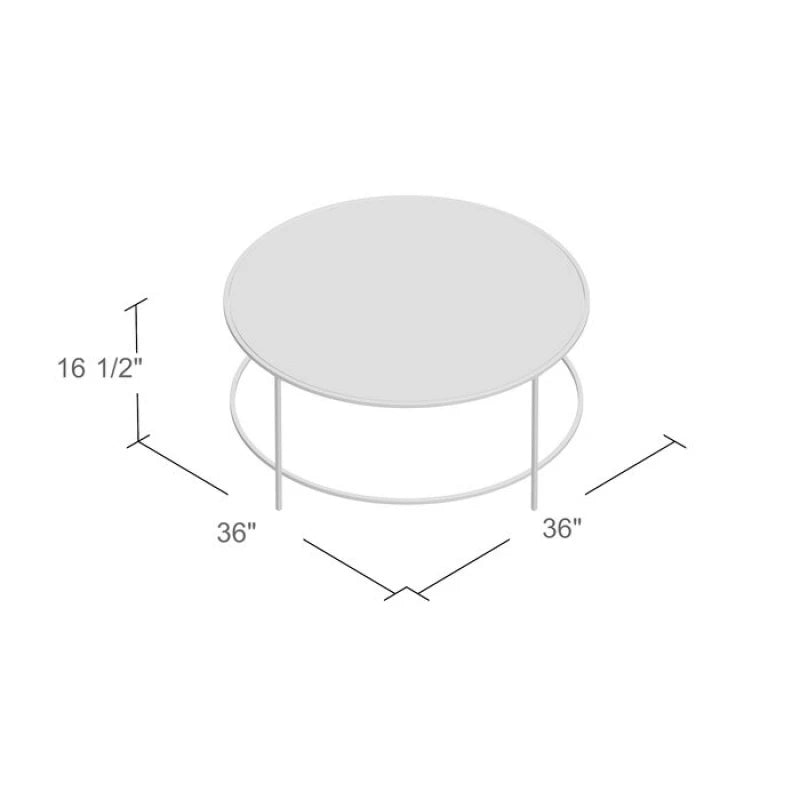 Elegant Round Glass Coffee Table with Golden Metal Base | P215