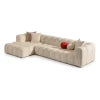 White Boucle L-Shaped Bubble Sectional Sofa – Modular Statement Couch by Musa Furniture | P186