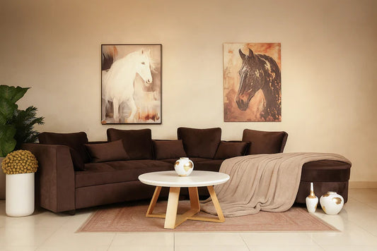 Luxurious L-Shaped Velvet Sofa – Premium Comfort & Modern Elegance | P103