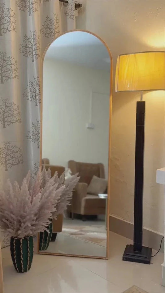 Modern Full-Length Mirror with Dome Design & Scratch-Resistant Surface | P092