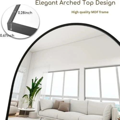 Modern Full-Length Mirror with Dome Design & Scratch-Resistant Surface | P092