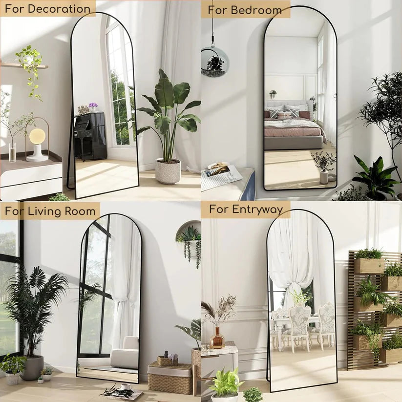 Modern Full-Length Mirror with Dome Design & Scratch-Resistant Surface | P092