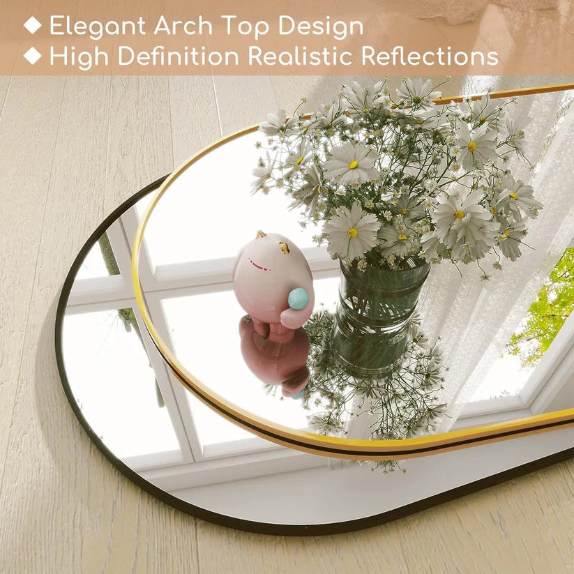 Modern Full-Length Mirror with Dome Design & Scratch-Resistant Surface | P092