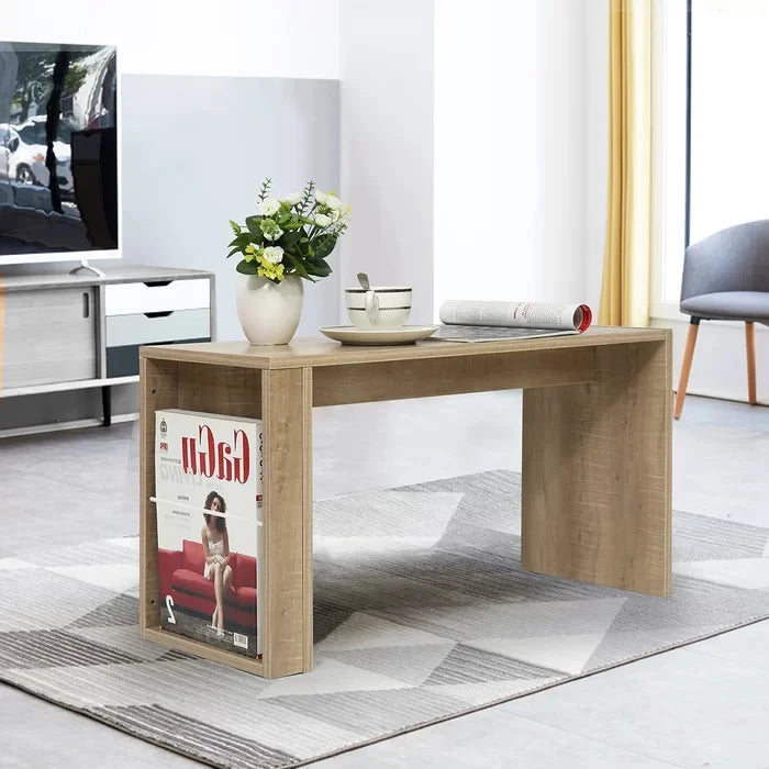 Compact Coffee Center Table with Side Storage Shelves | P210