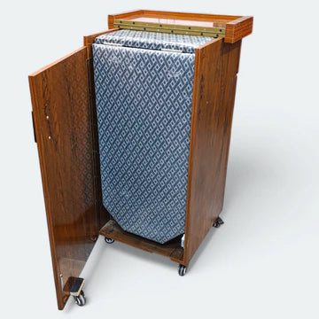 Laminated Wooden Movable Wheels Foldable Iron Stand With Drawer & Cupboard | P067