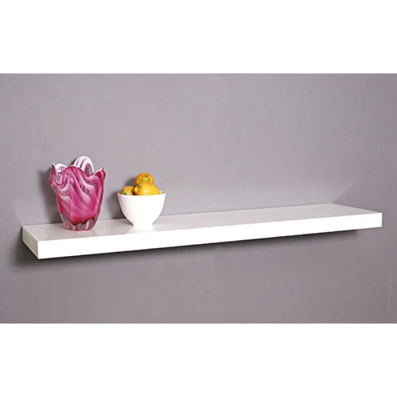 White Floating Wall Shelf | Double Thickness Wooden Shelf | P257