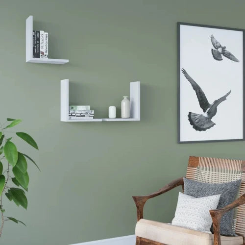 White Floating Wall Shelves (Set of 3) | P273