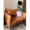 Brown Leatherite Wide Arm Sofa Chair – Cozy Lounge Seating by Musa Furniture | P188