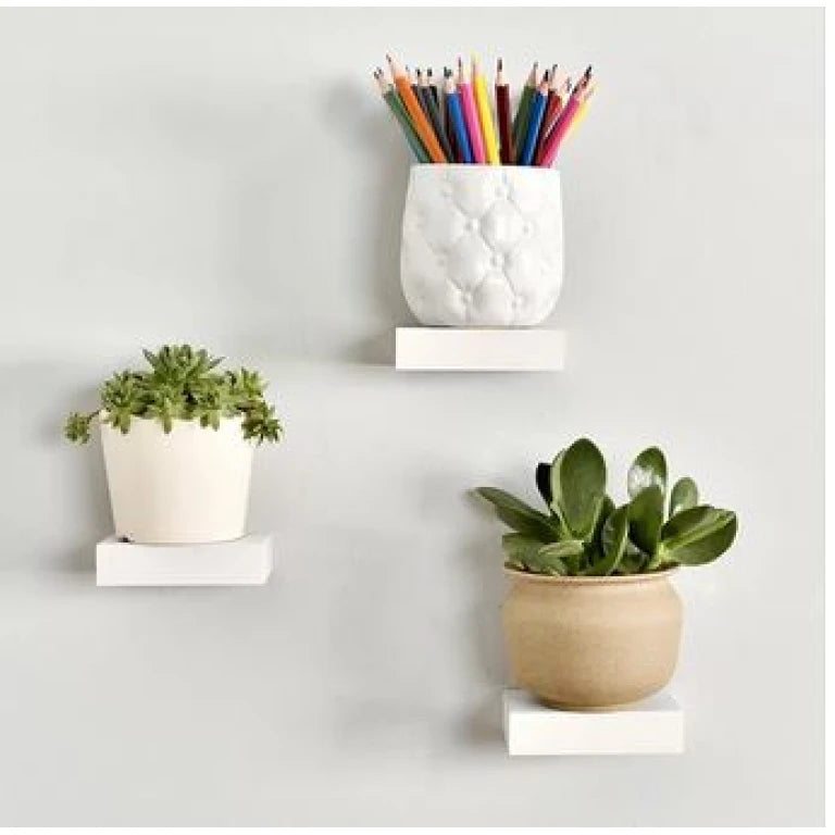 PONY White DIY Floating Wall Shelves (Set of 3) | Modern Home Décor | P263