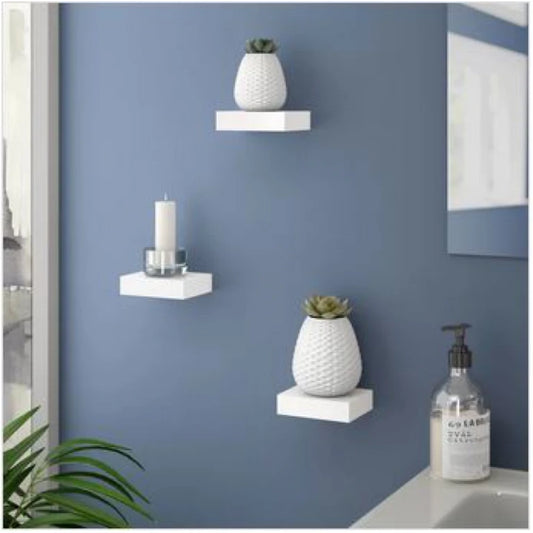 PONY White DIY Floating Wall Shelves (Set of 3) | Modern Home Décor | P263