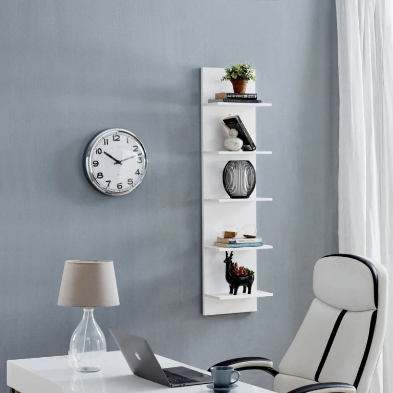 White 5-Tier Wall Shelf Unit | P276