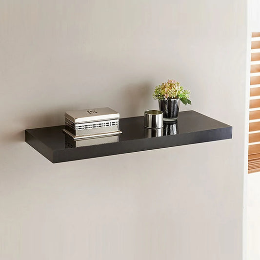 Black DIY Floating Wall Shelf (Double Thickness) | 24″ Wooden Shelf | P264