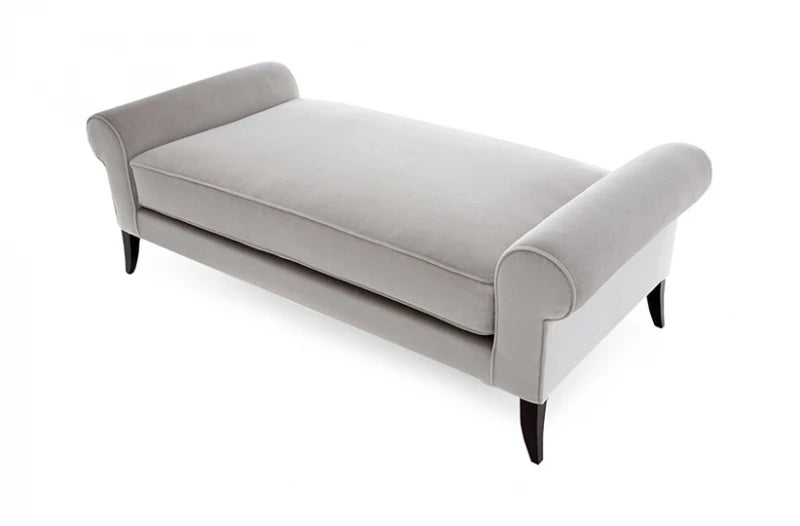 Mushroom Grey Velvet Daybed Ottoman | P170