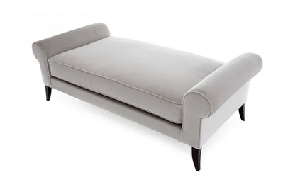 Mushroom Grey Velvet Daybed Ottoman | P170