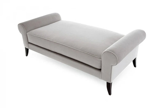 Mushroom Grey Velvet Daybed Ottoman | P170