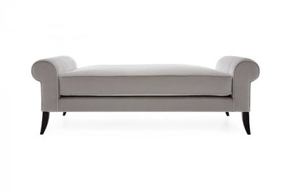 Mushroom Grey Velvet Daybed Ottoman | P170