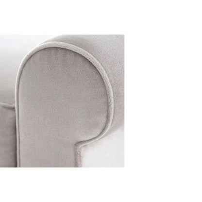 Mushroom Grey Velvet Daybed Ottoman | P170