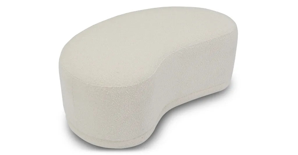 LOAF Kidney-Shaped Ottoman – Snow White Bouclé Elegance | P152