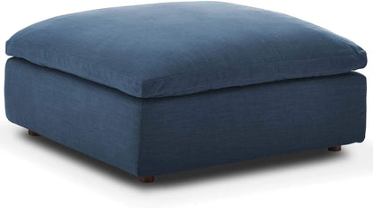 ORLAITH Square Ottoman – Deep Blue Seating with Premium Fabric | P154