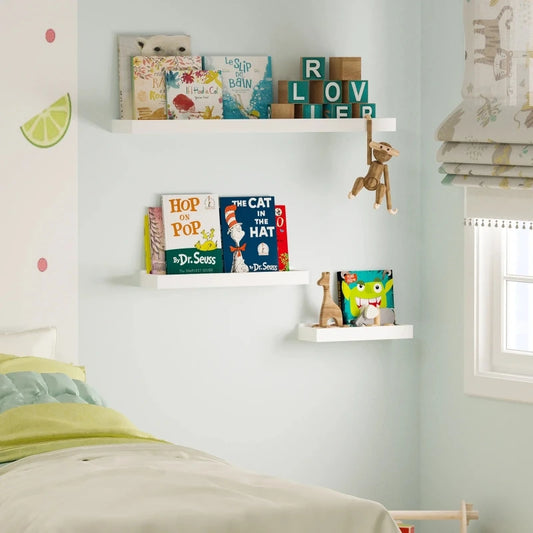 White Kids Wall Shelves (Set of 3) | P241