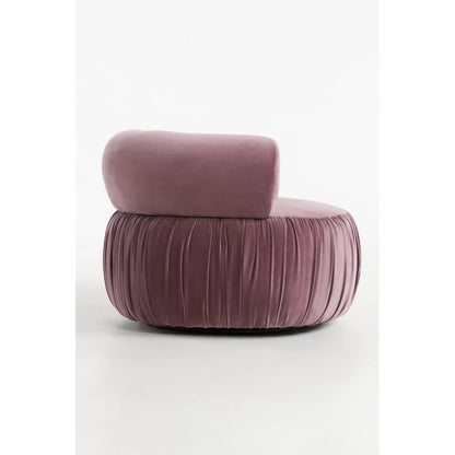 Purple Velvet Round Accent Chair with Pleated Base | P183