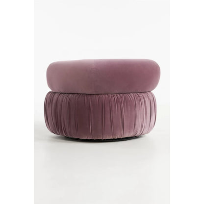 Purple Velvet Round Accent Chair with Pleated Base | P183