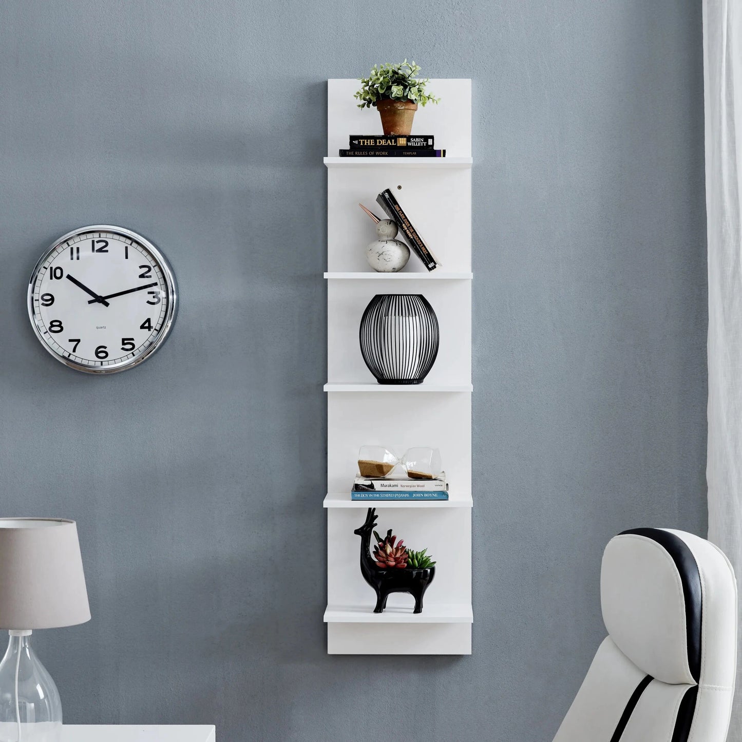 White 5-Tier Wall Shelf Unit | P276