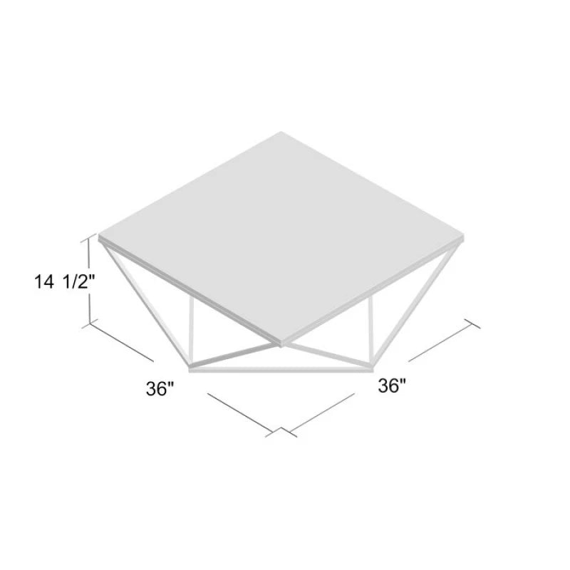 Luxury Marble Top Coffee Table – Golden Geometric Metallic Base | P218