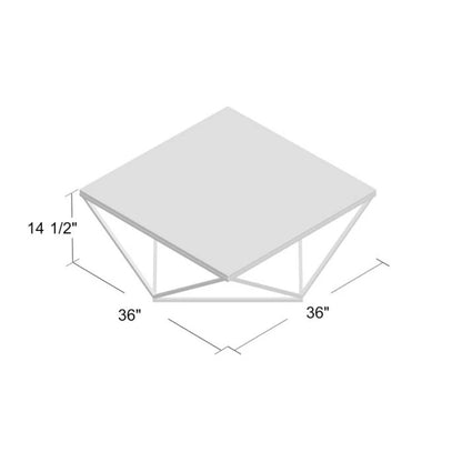 Luxury Marble Top Coffee Table – Golden Geometric Metallic Base | P218