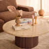 Sculpted Elegance – Beige Marble Center Table by Musa Furnitures | P191