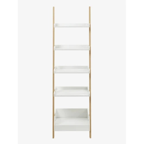 White & Oak Brown Ladder Style Kids Bookshelf | P237