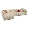 White Boucle L-Shaped Bubble Sectional Sofa – Modular Statement Couch by Musa Furniture | P186