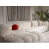 White Boucle L-Shaped Bubble Sectional Sofa – Modular Statement Couch by Musa Furniture | P186