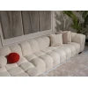 White Boucle L-Shaped Bubble Sectional Sofa – Modular Statement Couch by Musa Furniture | P186