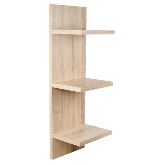 Oak Brown 3-Tier Floating Wall Shelf | Modern Decorative Storage | P280
