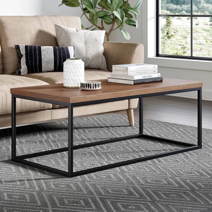 ndustrial Style Coffee Center Table with Metal Frame & Wooden Top | P209