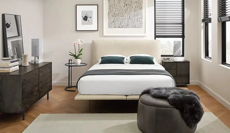 Black Faux Leather Round Storage Ottoman – Multi-Functional | P173