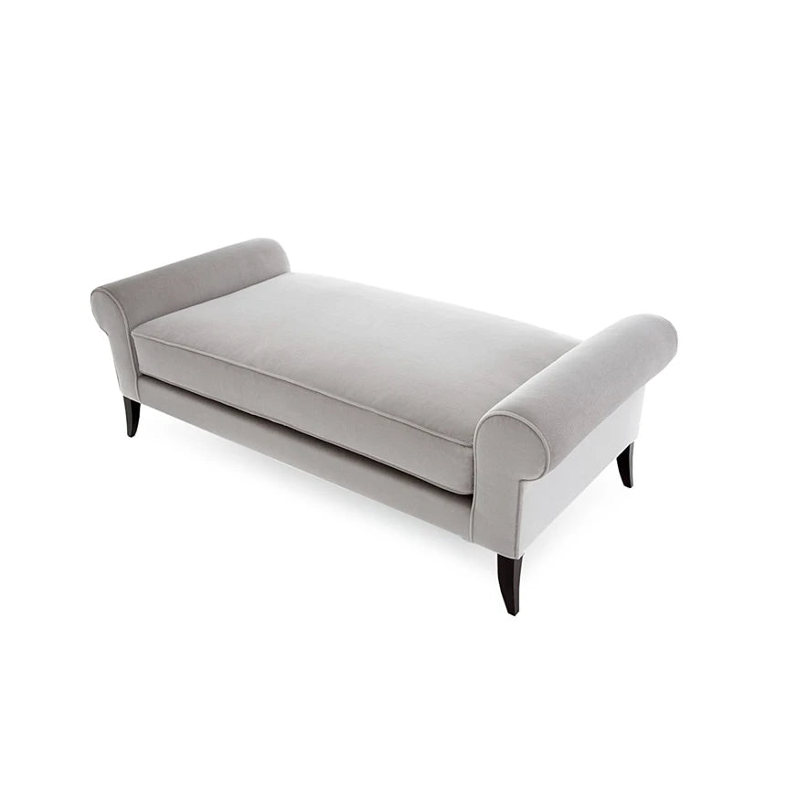 Mushroom Grey Velvet Daybed Ottoman | P170