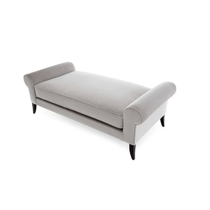 Mushroom Grey Velvet Daybed Ottoman | P170