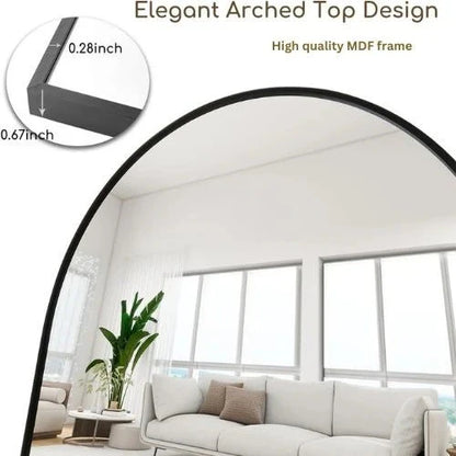 Modern Full-Length Mirror with Dome Design & Scratch-Resistant Surface | P092