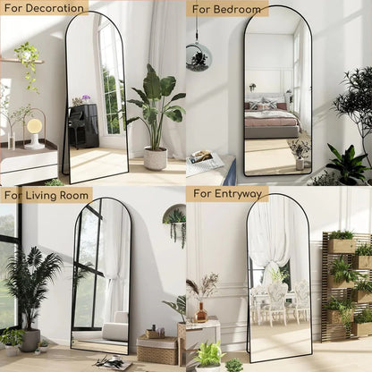 Modern Full-Length Mirror with Dome Design & Scratch-Resistant Surface | P092