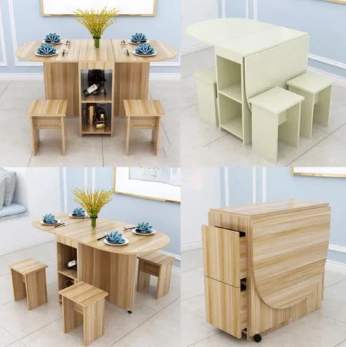 SleekFold Compact Dining Table & Chairs | P033