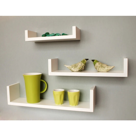 TERRA – Oak Brown U-Shaped Floating Shelves (Set of 3) | P247