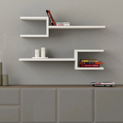 White Wall-Mounted Floating Shelves (Set of 2) | P274