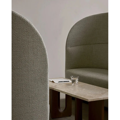 TAVIRA – Elegant Marble Top Coffee Table with Artistic Wooden Base Design | P195