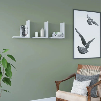 White Floating Wall Shelves (Set of 3) | P273