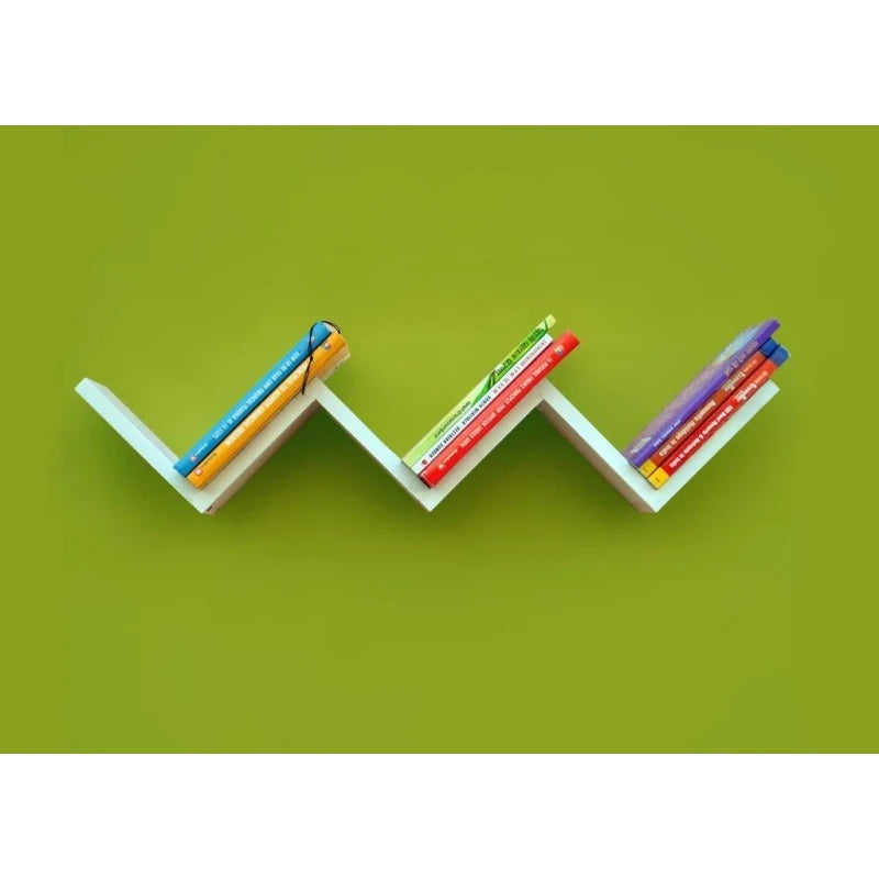 White Retro W-Shaped Floating Wall Shelf | P253